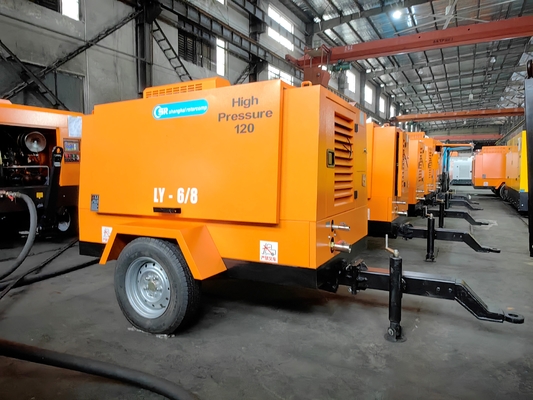 Compressore a vite a motore diesel a raffreddamento ad alta pressione con prestazioni potenti